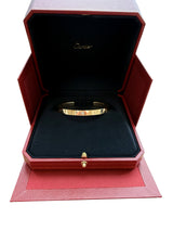 Cartier Love Diamond Cuff Bracelet in 18K Yellow Gold Size 18