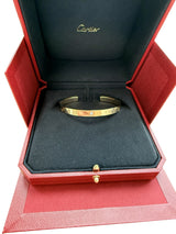 Cartier Love Diamond Cuff Bracelet in 18K Yellow Gold Size 18
