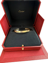 Cartier Love Diamond Cuff Bracelet in 18K Yellow Gold Size 18