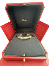 Cartier Love Diamond Cuff Bracelet in 18K Yellow Gold Size 18