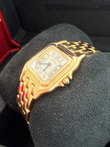Cartier Panthère de Cartier 18K Yellow Gold Silvered Dial Watch WGPN0058