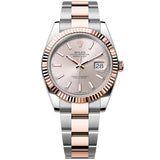 Rolex Datejust 41mm Sundust Dial Two-Tone Everose Gold Fluted Bezel Watch 126331