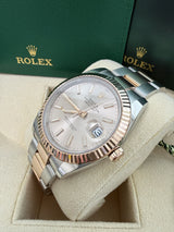 Rolex Datejust 41mm Sundust Dial Two-Tone Everose Gold Fluted Bezel Watch 126331