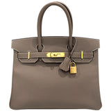 Hermès Birkin 30 Etoupe Epsom Leather With Gold Hardware Handbag