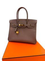 Hermès Birkin 30 Etoupe Epsom Leather With Gold Hardware Handbag