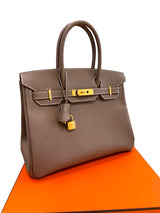 Hermès Birkin 30 Etoupe Epsom Leather With Gold Hardware Handbag