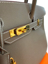 Hermès Birkin 30 Etoupe Epsom Leather With Gold Hardware Handbag