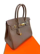 Hermès Birkin 30 Etoupe Epsom Leather With Gold Hardware Handbag