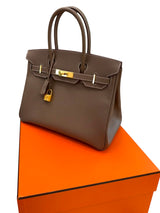 Hermès Birkin 30 Etoupe Epsom Leather With Gold Hardware Handbag