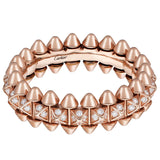 Cartier Clash De Cartier Small Model Paved Diamonds Ring 18K Rose Gold Size 58