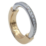 Tiffany & Co. Lock Diamond Ring 18K White Gold & 18K Yellow Gold Size 8