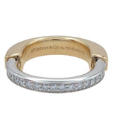 Tiffany & Co. Lock Diamond Ring 18K White Gold & 18K Yellow Gold Size 8