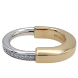 Tiffany & Co. Lock Diamond Ring 18K White Gold & 18K Yellow Gold Size 8