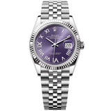 Rolex Datejust 36mm Purple Aubergine Diamond Dial 18K White Gold Watch 126234