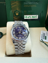 Rolex Datejust 36mm Purple Aubergine Diamond Dial 18K White Gold Watch 126234