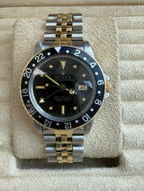 Rolex GMT-Master 40mm Yellow Gold Steel Black Dial Jubilee Watch 16753