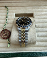 Rolex GMT-Master 40mm Yellow Gold Steel Black Dial Jubilee Watch 16753