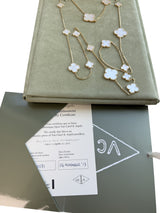 Van Cleef & Arpels Magic Alhambra Long Necklace Mother of Pearl Motifs 18K Gold