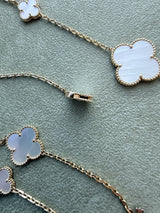Van Cleef & Arpels Magic Alhambra Long Necklace Mother of Pearl Motifs 18K Gold