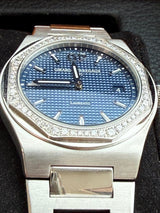 Girard Perregaux Laureato 34mm Diamond Bezel Steel Blue Dial 80189D11A431-11A