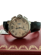 Cartier Ballon Bleu 44mm Steel Silver Dial Chronograph Mens Watch W6920003