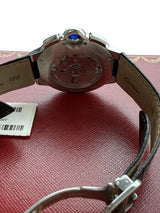 Cartier Ballon Bleu 44mm Steel Silver Dial Chronograph Mens Watch W6920003