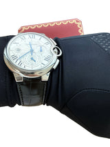 Cartier Ballon Bleu 44mm Steel Silver Dial Chronograph Mens Watch W6920003