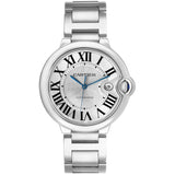 Cartier Ballon Bleu 42mm Steel Silver Dial Automatic Men's Watch W69012Z4