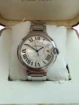 Cartier Ballon Bleu 42mm Steel Silver Dial Automatic Men's Watch W69012Z4