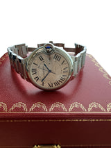Cartier Ballon Bleu 42mm Steel Silver Dial Automatic Men's Watch W69012Z4