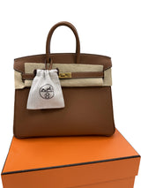 Hermes Birkin 25 Gold Togo Leather With Gold Hardware Handbag