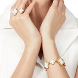 Van Cleef & Arpels Magic Alhambra Mother of Pearl Between The Finger Ring Gold