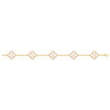 Van Cleef & Arpels Vintage Alhambra 5 Motifs Mother Of Pearl Bracelet 18K Gold