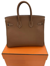 Hermes Birkin 25 Gold Togo Leather With Gold Hardware Handbag