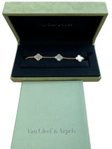 Van Cleef & Arpels Vintage Alhambra 5 Motifs Mother Of Pearl Bracelet 18K Gold
