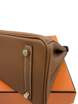 Hermes Birkin 25 Gold Togo Leather With Gold Hardware Handbag