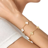 Van Cleef & Arpels Vintage Alhambra 5 Motifs Mother Of Pearl Bracelet 18K Gold