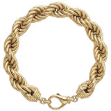Tiffany & Co. Rope Link Bracelet Large Lobster Clasp 18K Yellow Gold 7.5 Inches