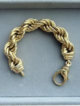 Tiffany & Co. Rope Link Bracelet Large Lobster Clasp 18K Yellow Gold 7.5 Inches