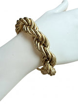 Tiffany & Co. Rope Link Bracelet Large Lobster Clasp 18K Yellow Gold 7.5 Inches