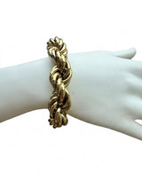 Tiffany & Co. Rope Link Bracelet Large Lobster Clasp 18K Yellow Gold 7.5 Inches