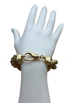 Tiffany & Co. Rope Link Bracelet Large Lobster Clasp 18K Yellow Gold 7.5 Inches