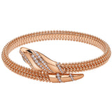 Bulgari Serpenti Single-Coil 18K Rose Gold Bracelet with Pavé Diamonds Onyx Eyes