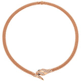 Bulgari Serpenti Necklace 18K Rose Gold with Pavé Diamonds Black Onyx Eyes