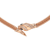 Bulgari Serpenti Necklace 18K Rose Gold with Pavé Diamonds Black Onyx Eyes