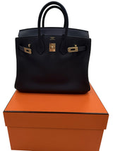 Hermès Birkin 25 Eclat Gris Misty Noir Swift Leather Permabrass Hardware