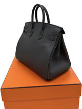 Hermès Birkin 25 Eclat Gris Misty Noir Swift Leather Permabrass Hardware