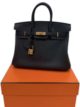 Hermès Birkin 25 Eclat Gris Misty Noir Swift Leather Permabrass Hardware