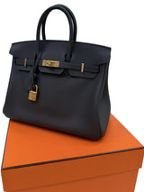 Hermès Birkin 25 Eclat Gris Misty Noir Swift Leather Permabrass Hardware