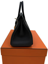 Hermès Birkin 25 Eclat Gris Misty Noir Swift Leather Permabrass Hardware